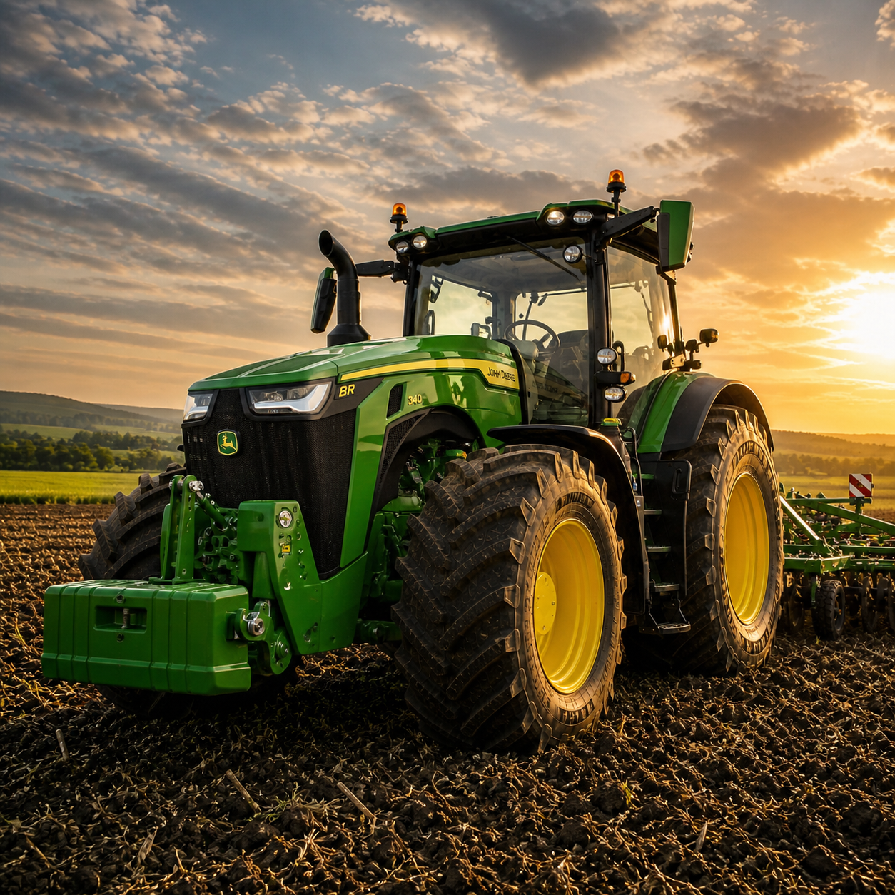 Bei Bullwerk UG entstehen maßgefertigte John Deere Bulldesk Tische, handgefertigt in Ostfriesland, individuell für Serien 6M–9R mit USB, Logo und Haltern.!